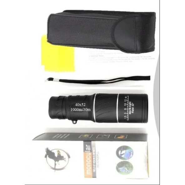 40x52 Tek Gözden İzlenebilen Teleskop Modelinde Monoküler Dürbün, - 6