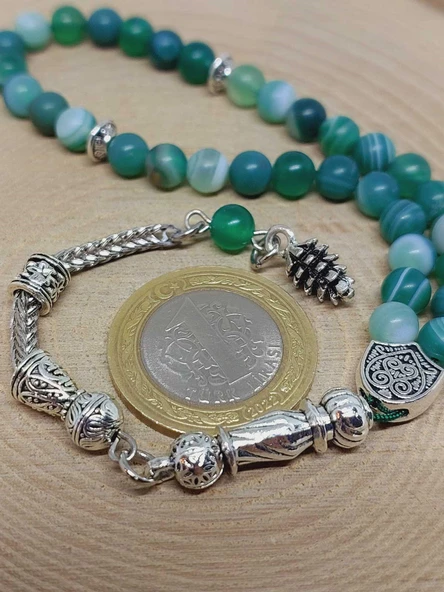 Akik Taşı Mat 33lük Tesbih 6mm (11164) - Resim 3