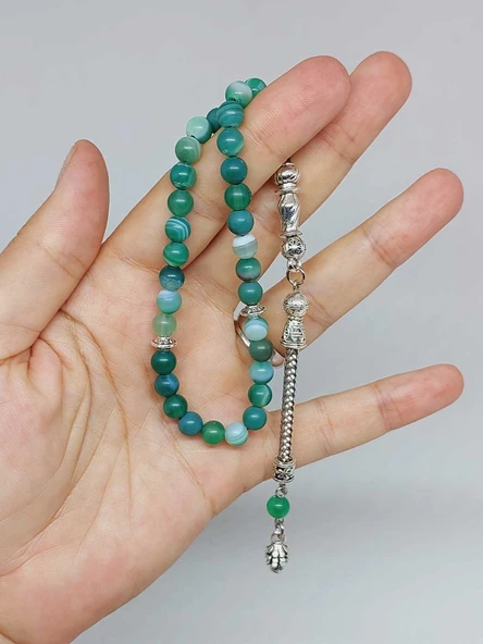 Akik Taşı Mat 33lük Tesbih 6mm (11164) - Resim 5