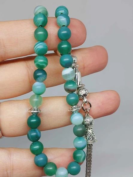 Akik Taşı Mat 33lük Tesbih 6mm (11164) - Resim 2