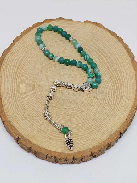 Akik Taşı Mat 33lük Tesbih 6mm (11164) - Resim 4