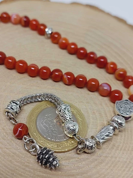 Akik Taşı 33lük Tesbih 6mm (7666) - Resim 3