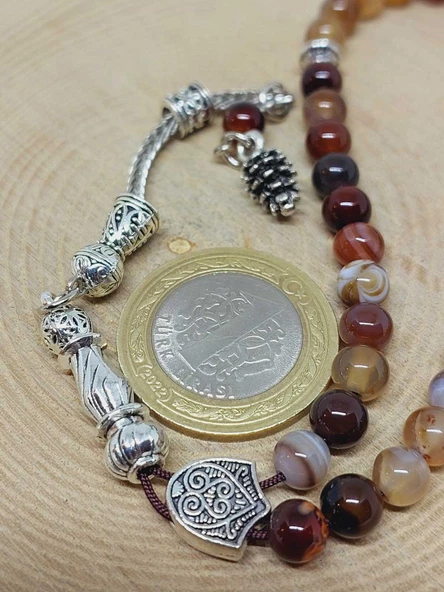 Akik Taşı 33lük Tesbih 6mm (17306) - Resim 3