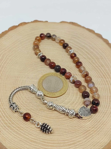 Akik Taşı 33lük Tesbih 6mm (17306) - Resim 6