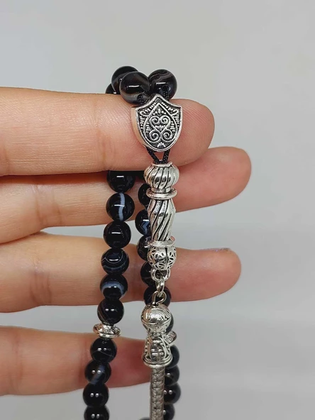 Akik Taşı 33lük Tesbih 6mm (17309) - Resim 2