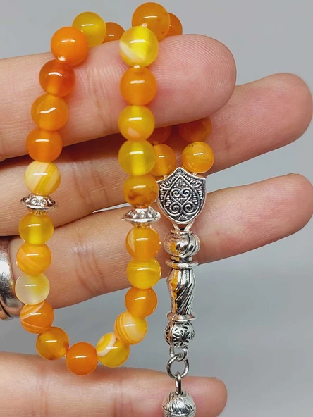 Akik Taşı 33lük Tesbih 6mm (27885) - Resim 2