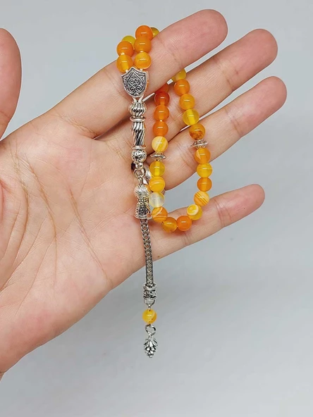 Akik Taşı 33lük Tesbih 6mm (27885) - Resim 5