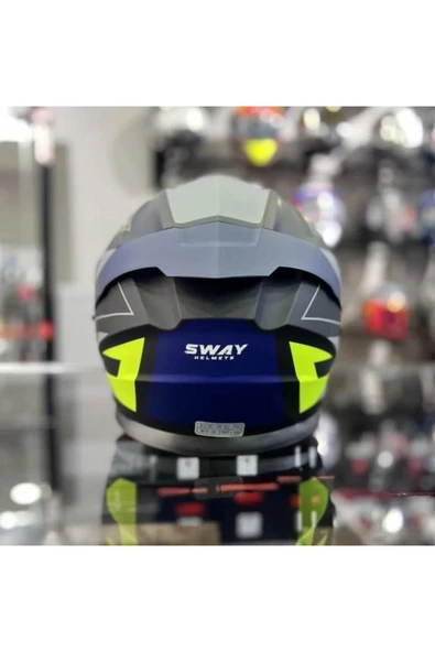 Sway 912 Full Face İridyum Vizör Çene Açılır Motosiklet Kaskı M Beden B1 Blue+1 Şeffaf Vizör Hediye - 2