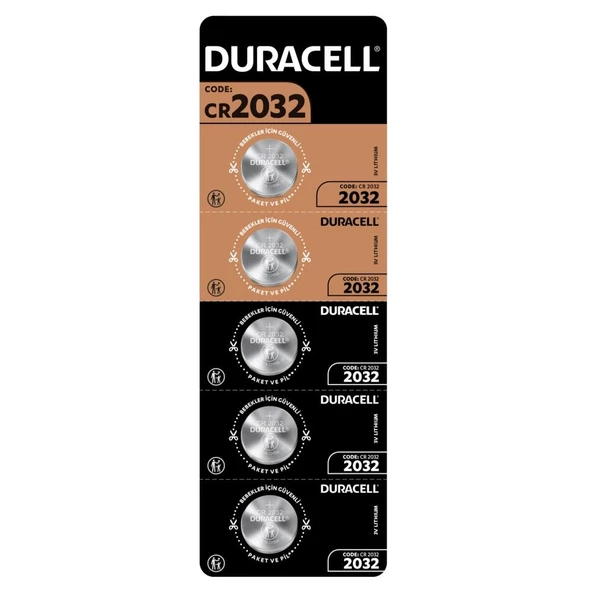 Duracell Özel 2032 Lityum Düğme Pil 3V 5'li paket