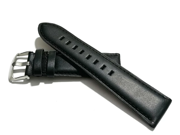 Fado&Her Saate Uyumlu Hakiki Siyah Düz  Deri Saat Kordonu 22  mm  (58 )