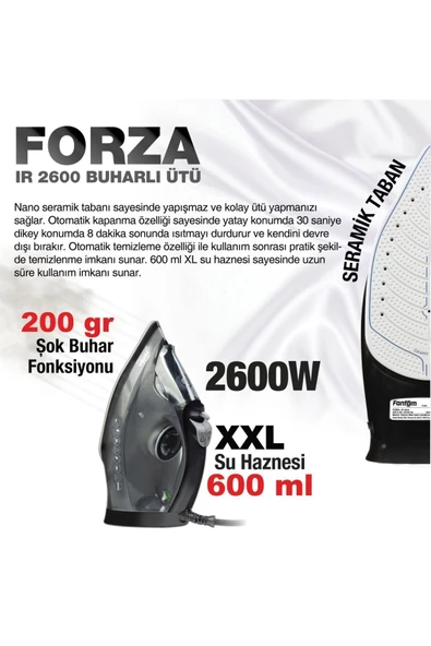 Fantom Forza IR 2600 2600 W Buharlı Ütü - Resim 7
