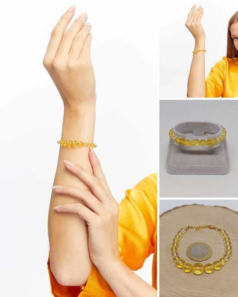 Galaksi Serisi Sitrin Taşı Tasarım Bileklik ürün görseli