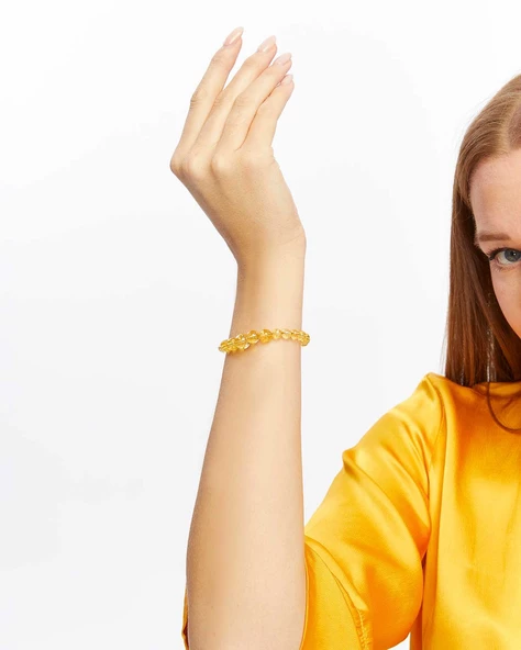 Galaksi Serisi Sitrin Taşı Tasarım Bileklik - Resim 4