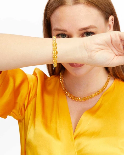 Galaksi Serisi Sitrin Taşı Kolye & Bileklik Seti ürün görseli