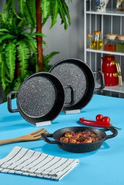 Taç Triton 3'lü Sahan Seti Siyah TAC-4787 - 4