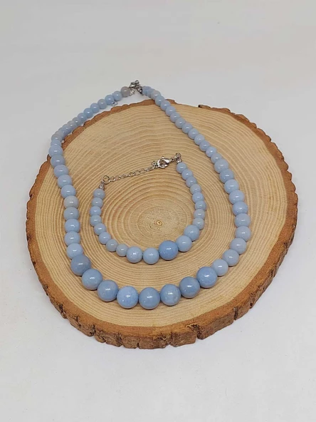 Galaksi Serisi Angelit Taşı Kolye & Bileklik Seti - Resim 7