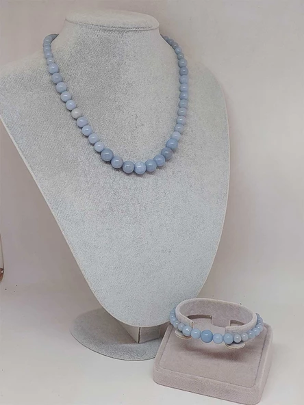 Galaksi Serisi Angelit Taşı Kolye & Bileklik Seti - Resim 2