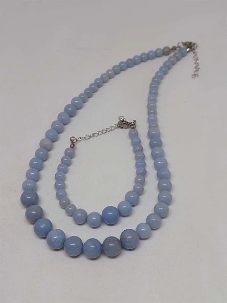 Galaksi Serisi Angelit Taşı Kolye & Bileklik Seti - Resim 5