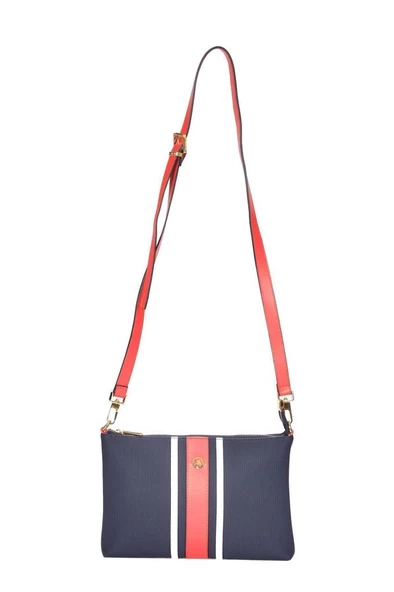 U.S. Polo Assn. Çapraz Askılı Kadın Çanta Lacivert-Beyaz-Kırmızı Us24270