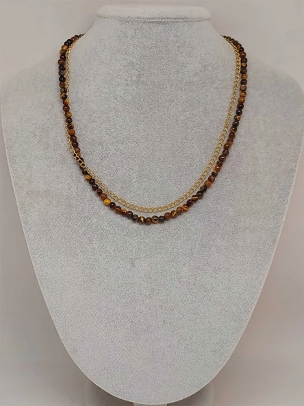 Kaplangözü Taşı 4mm Tasarım Çelik Kolye (54600) - Resim 2