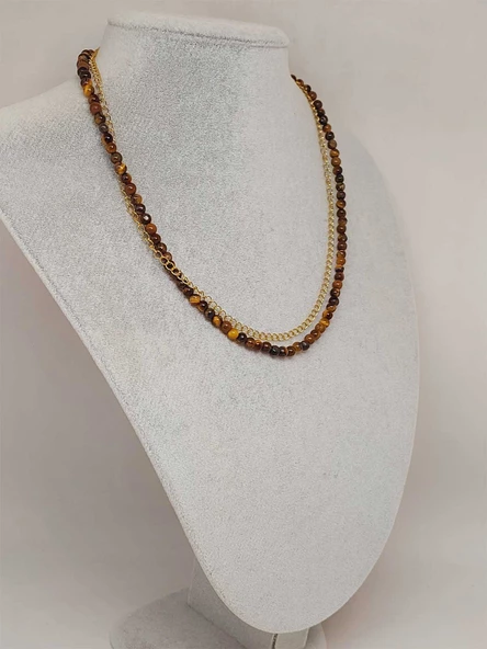 Kaplangözü Taşı 4mm Tasarım Çelik Kolye (54600) - Resim 4