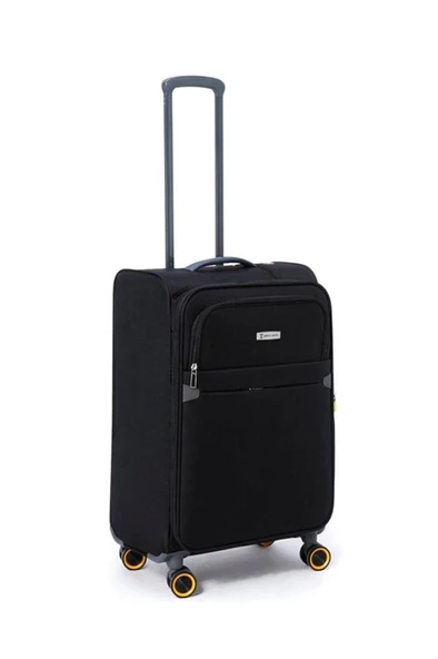 Pierre Cardin Ultra Light Hafif Lüx Kumaş Orta Boy Valiz Siyah 04PC6000 - Resim 2