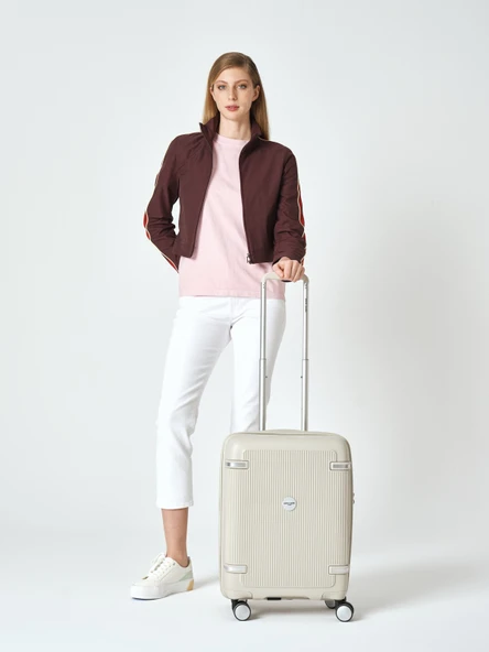 Pierre Cardin Kabin Boy %100 Polipropilen Valiz Gri 04PC7070 - Resim 5