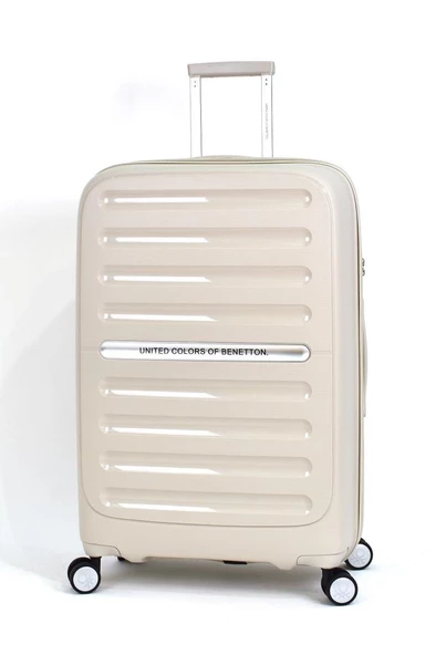 Kırılmaz Polipropilen 2'li Valiz Seti Büyük Boy - Kabin Boy Bej BNT1000 - Resim 2