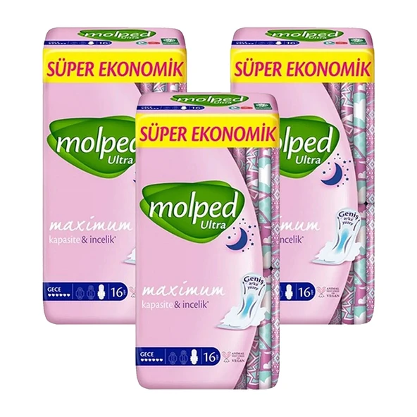 Molped Ultra Süper Ekonomik 16'lı Gece x 3 Adet
