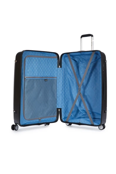 Pierre Cardin Büyük Boy %100 Polipropilen Valiz Siyah 04PC7070 - Resim 4