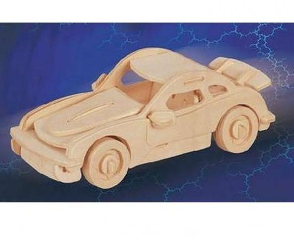 3D Ahşap Puzzle - Pi-911 Araba - 5