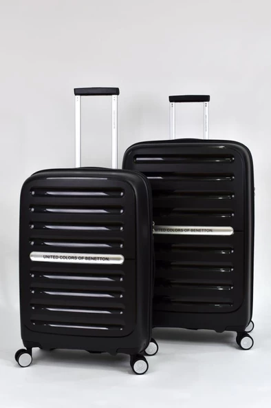 Kırılmaz Polipropilen 2'li Valiz Seti Büyük Boy - Orta Boy Siyah BNT1000 ürün görseli 1