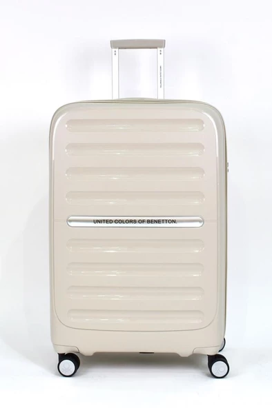 Kırılmaz Polipropilen 2'li Valiz Seti Büyük Boy - Kabin Boy Bej BNT1000 - Resim 3