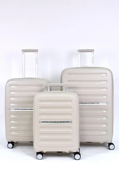 Polipropilen Kırılmaz 3'lü Valiz Seti Bej BNT1000 ürün görseli