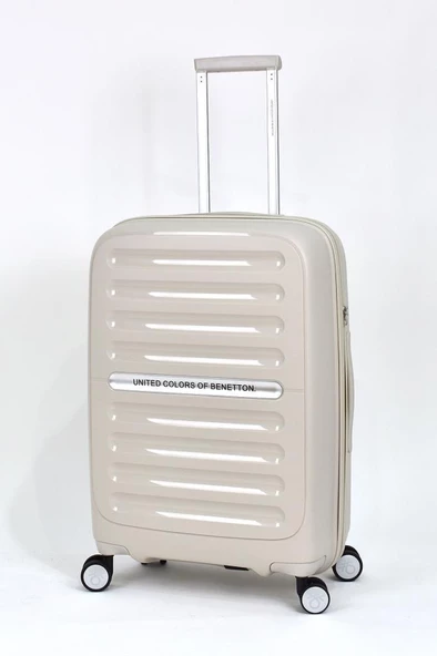 Kırılmaz Polipropilen 2'li Valiz Seti Orta Boy - Kabin Boy Bej BNT1000 - Resim 2