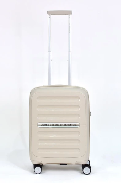 Kırılmaz Polipropilen 2'li Valiz Seti Orta Boy - Kabin Boy Bej BNT1000 - Resim 4