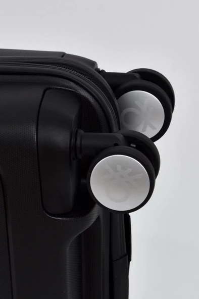 Benetton Orta Boy %100 Polipropilen Valiz Siyah Bnt1000 - Resim 5