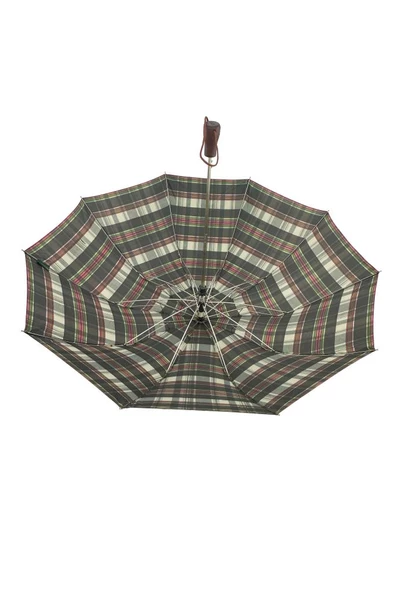 April Lüx Şemsiye Kahve Yeşil Çizgili Ekose Desenli 32-L - Resim 2