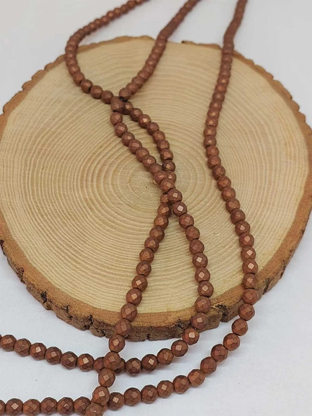 Hematit Taşı Faset Kesim Dizi 5.5mm (54640) - Resim 3