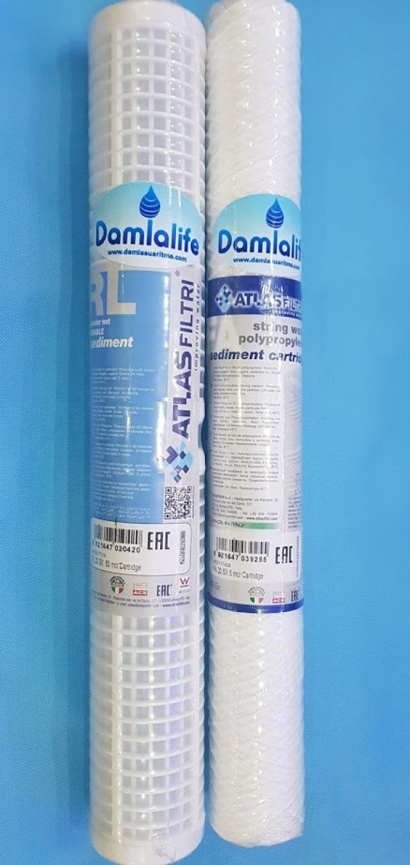 Atlas 2 li 20'' inç Yıkanabilir İplik 50 Micron Tortu Filtre ürün görseli 1