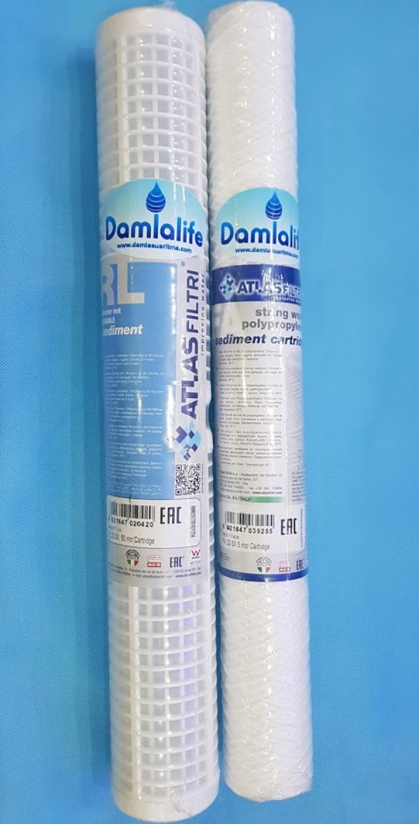 Atlas 2 li 20'' inç Yıkanabilir İplik 50 Micron Tortu Filtre - Resim 2