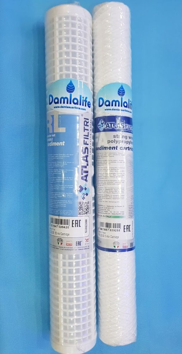 Atlas 2 li 20'' inç Yıkanabilir İplik 50 Micron Tortu Filtre - Resim 4