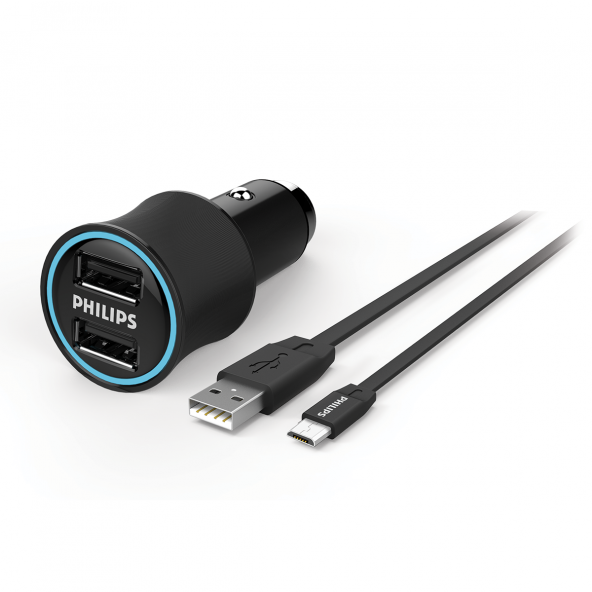 Philips DLP2553V Araç Şarj Cihazı ve Micro USB Kablo Combo Ürün