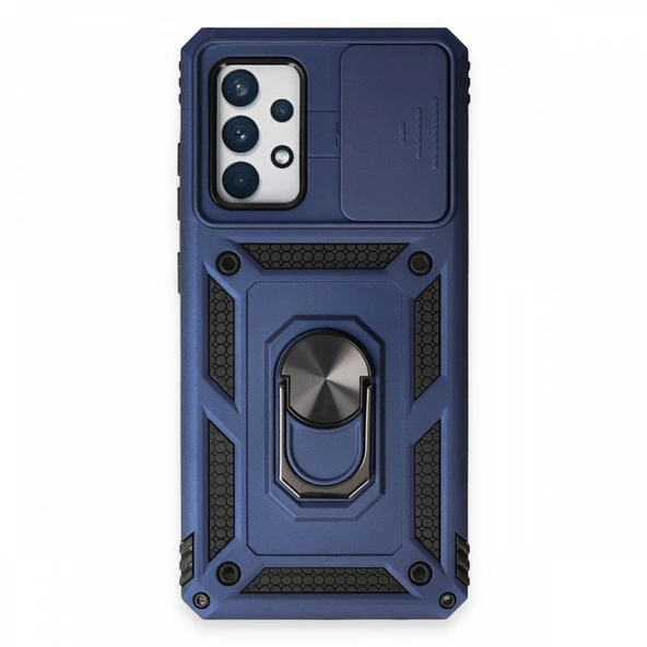 Smody Samsung Galaxy A72 İle Uyumlu Kılıf Kamera Korumalı Sürgülü Yüzüklü Standlı Tank - 2