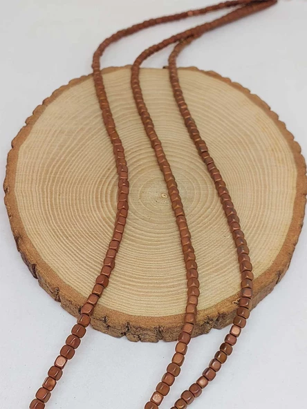 Hematit Taşı Kare Şekilli Dizi 4mm (54656) - Resim 3