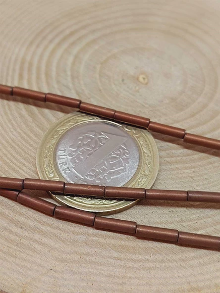 Hematit Taşı Silindir Şekilli Dizi 2x8mm (54660) - Resim 2