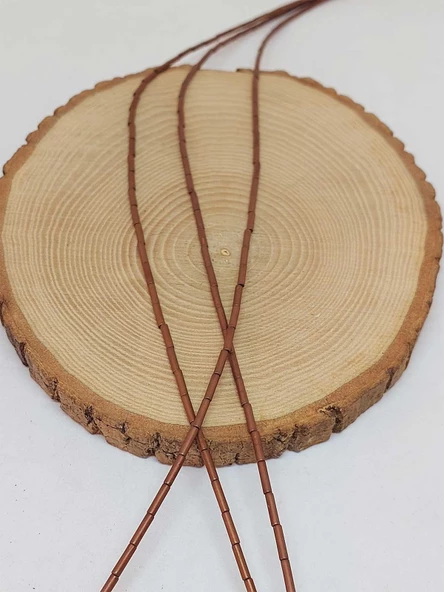 Hematit Taşı Silindir Şekilli Dizi 2x8mm (54660) - Resim 3