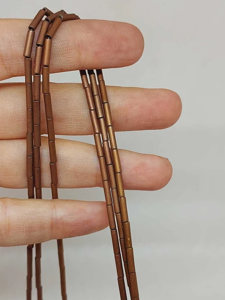 Hematit Taşı Silindir Şekilli Dizi 2x8mm (54660) ürün görseli 1