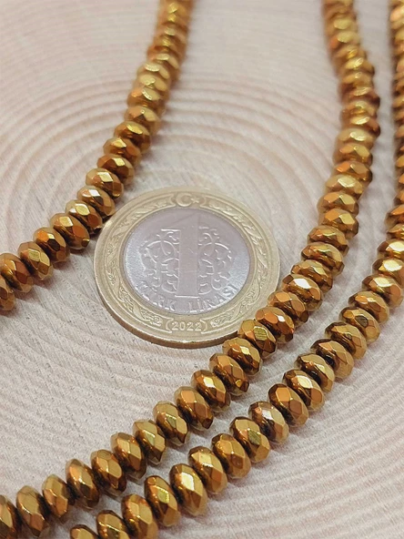 Hematit Taşı Rondela Dizi 3x6mm (54670) - Resim 2