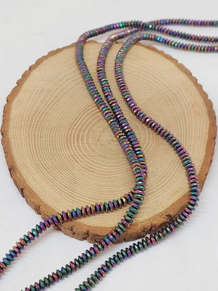 Hematit Taşı Rondela Dizi 2x6mm (54674) - Resim 3